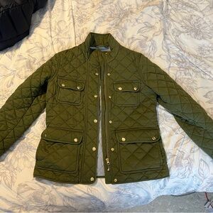 Jcrew olive green quilted jacket